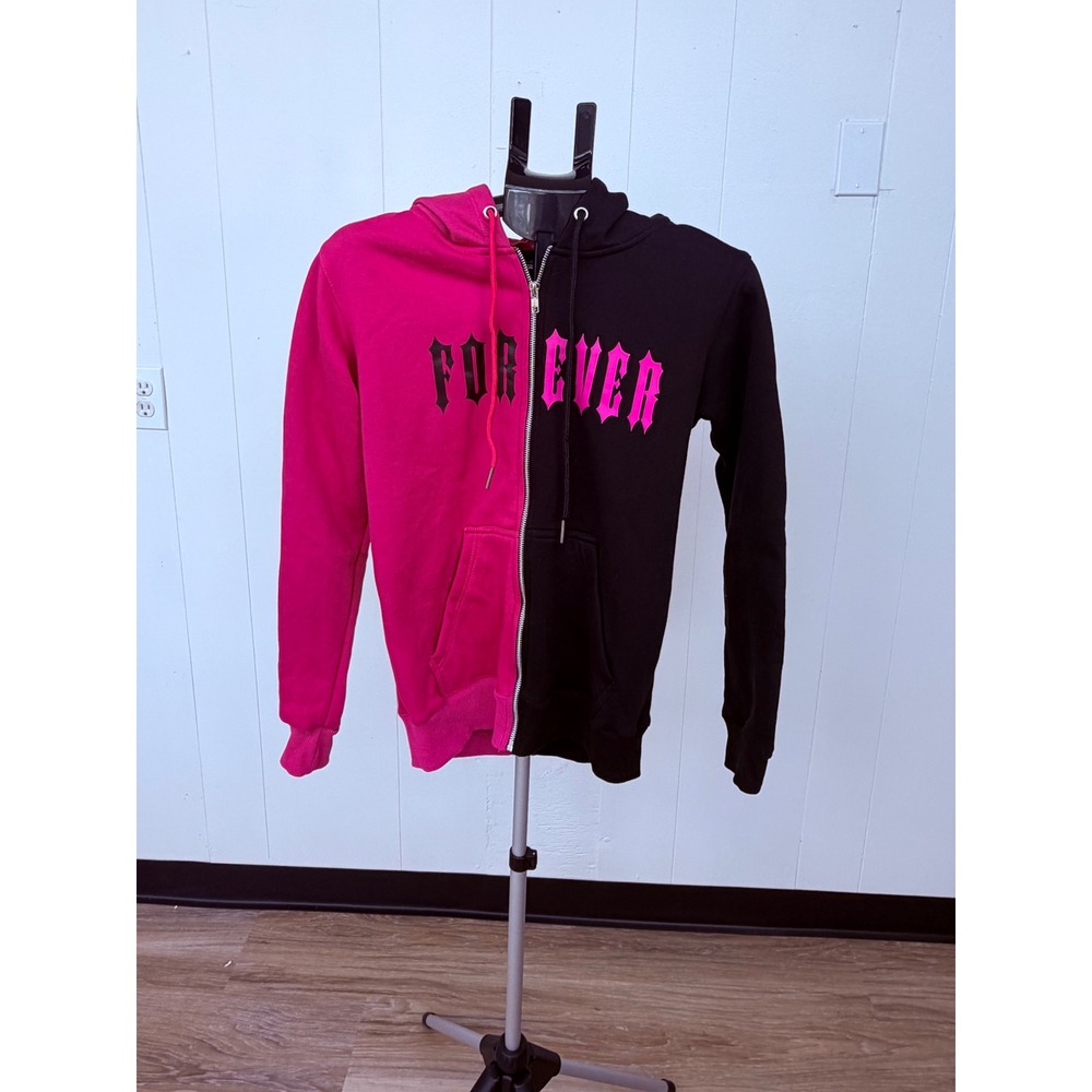 Forever Situated Hoodie Small Pink Black Excellent Split Gothic Graphic